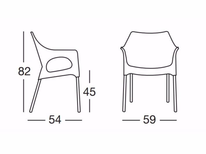 Штабелируемый стул из инженерного пластика с подлокотниками S-CAB NATURAL OLA ARCH-00115663 - Вид №5