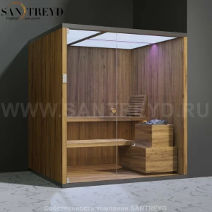 Effegibi BODYLOVE S BL20200002 Сауна. Установка: в правый угол. Мощность: 8 кВт макс. Размеры: длина 200 см, ширина 176 см. Отделка: термообработанная древесина и гладкая термообработанная древесина.