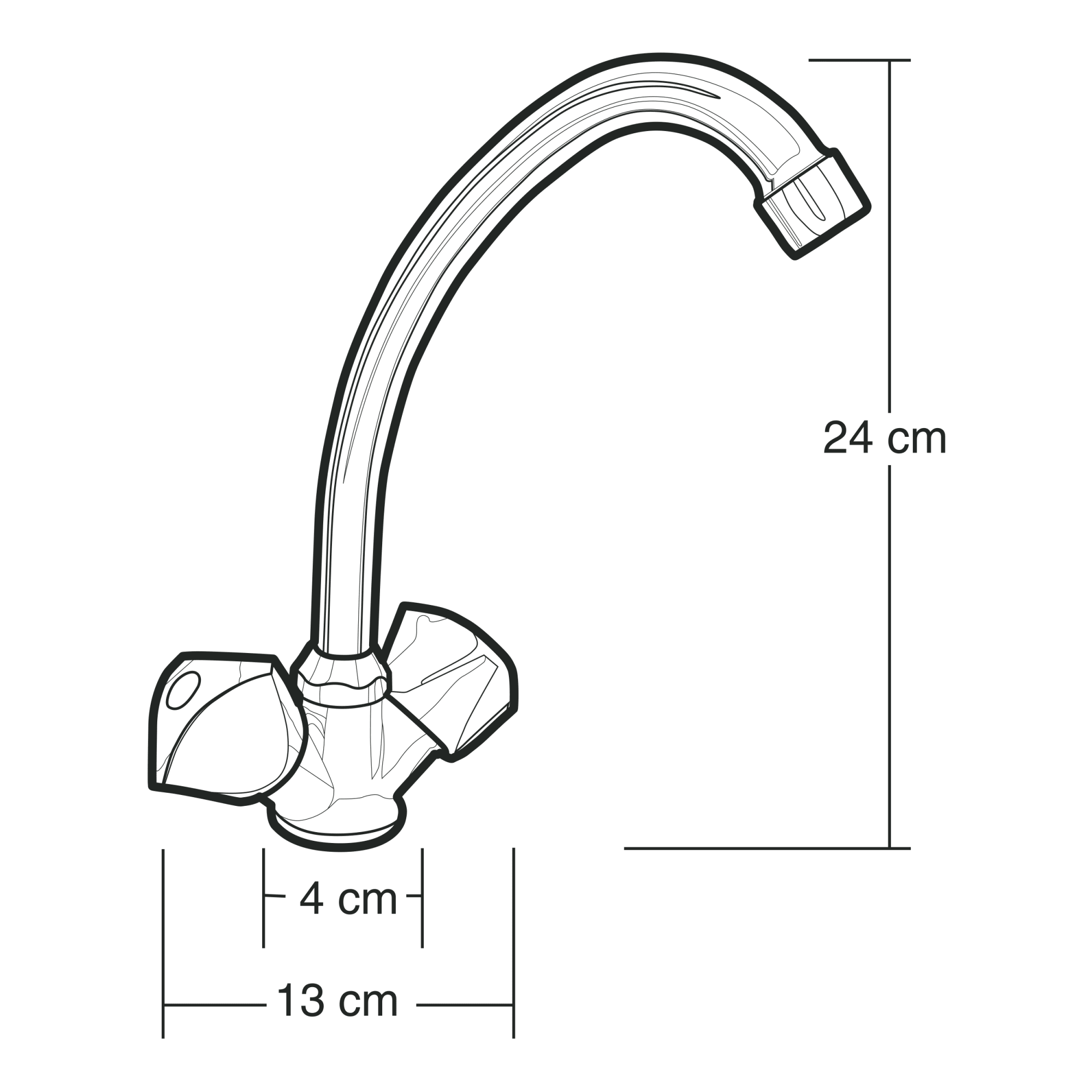 85942793 Смеситель для раковины Standart двухвентильный цвет хром 23504-W Santreyd  - Вид №5