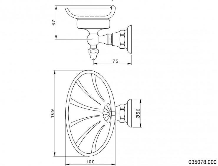 Bronces Mestre Portasapone a muro Retro 035078.000.50 - Вид №1