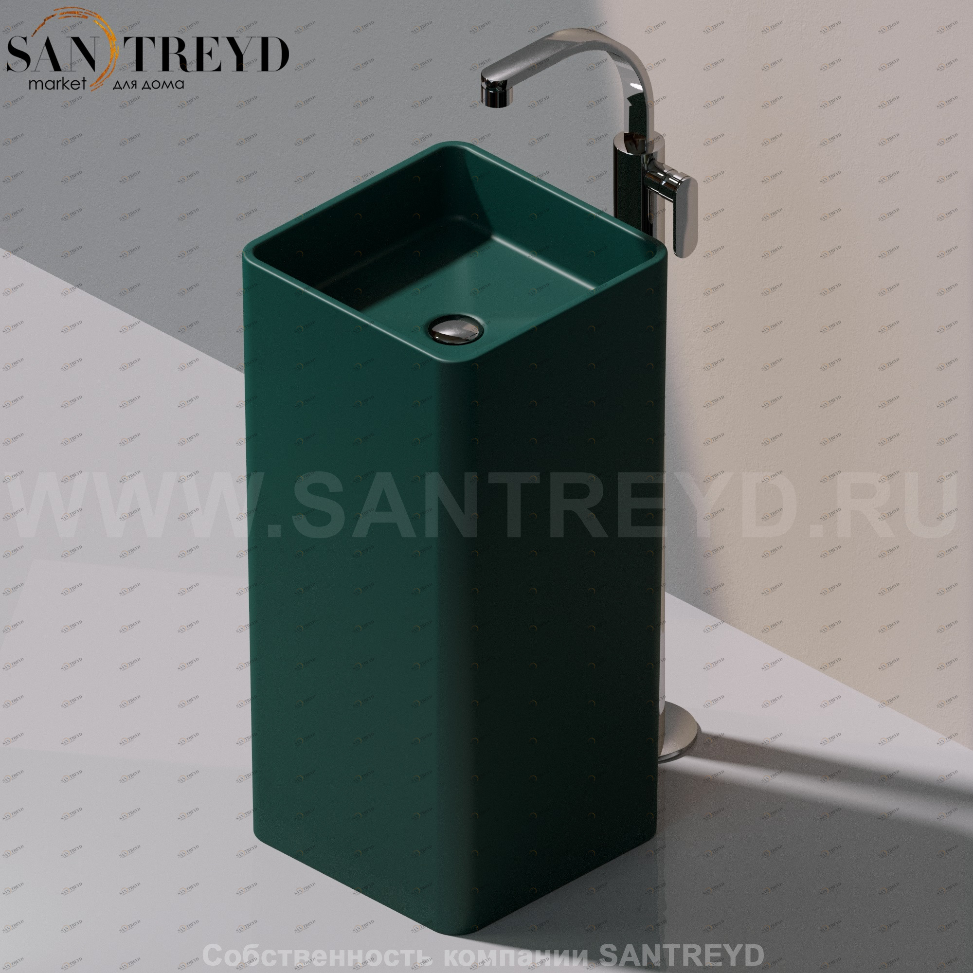 MW40C5020 Напольная раковина стоящая квадратная Ceramica Flaminia Mono