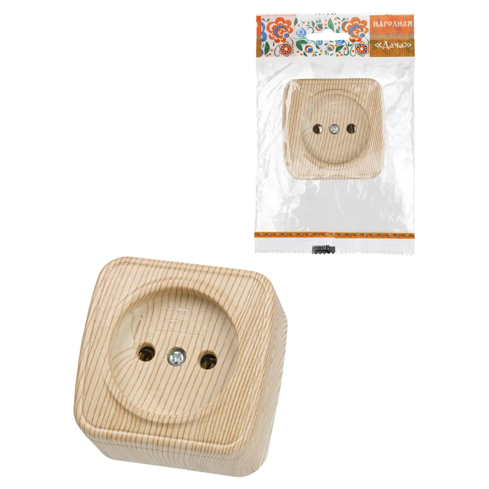 Розетка накладная TDM Electric Дача в цвете сосна 89376327 Серия отсутствует STLM-1116735 - Вид №4