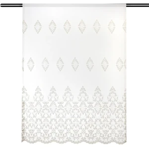 Тюль с вышивкой на сетке «Вензеля» 1 п/м 280 см цвет кремовый