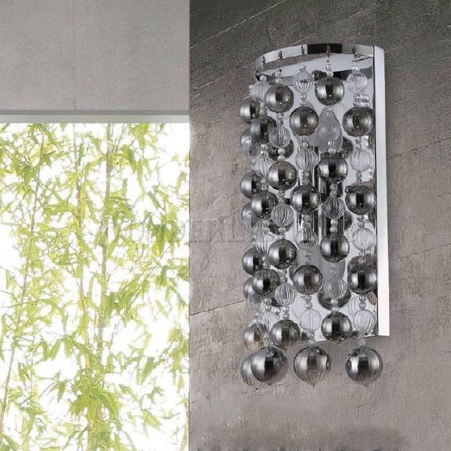 Бра Crystal Lux Mallorca AP2 Chrome/Smoke CRYSTAL LUX КАПЛЯ 077452 Прозрачный;серый  - Вид №1