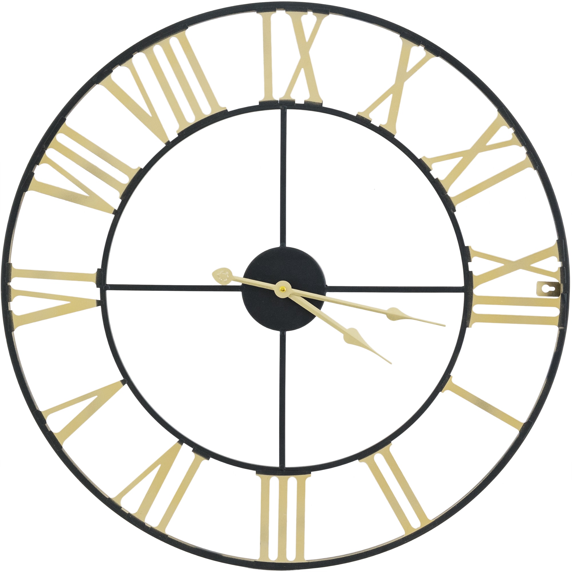 84462986 Настенные часы с римскими цифрами ø56 см цвет черный Chic Santreyd