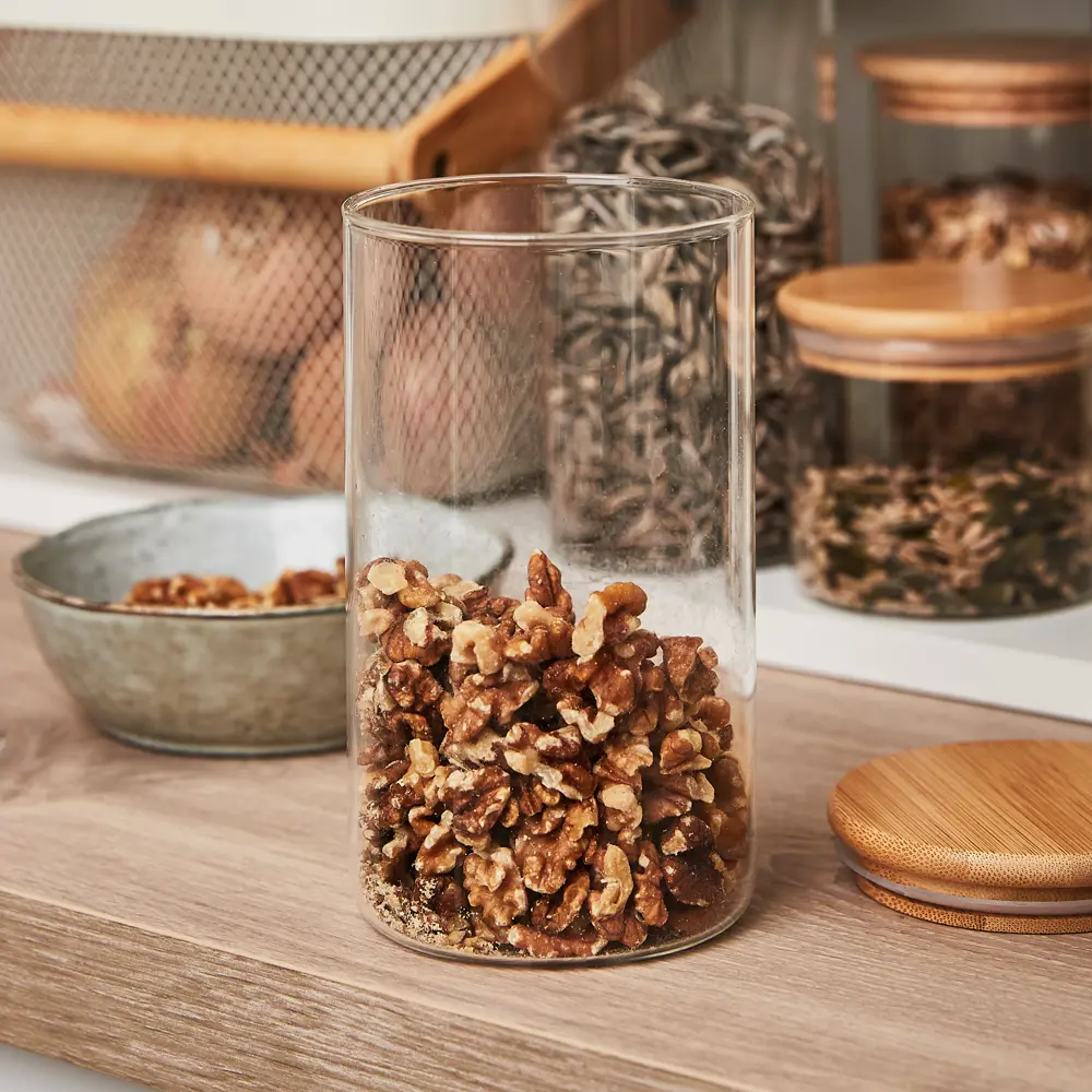 Банка Delinia Стекс 0.86 л стекло крышка бамбук прозрачная STLM-2161417 - Вид №3