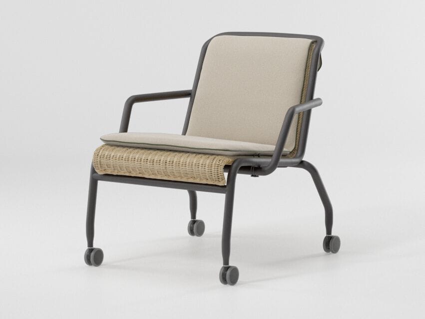 Кресло из ротанга и алюминия с колесами Kettal Eolias ARCH-00016729