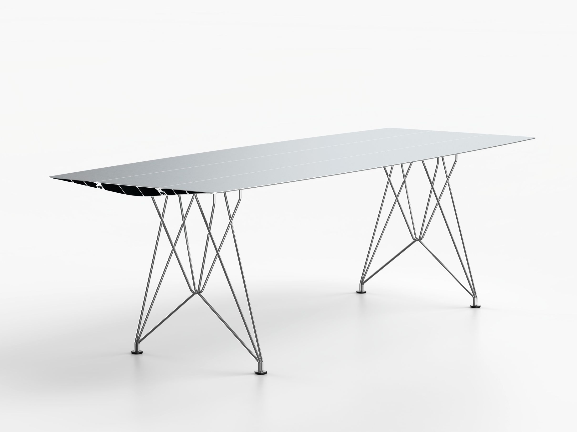 Прямоугольный стол из алюминия и нержавеющей стали BD Barcelona TABLE B 90 - INOX ARCH-00093840 - Вид №1