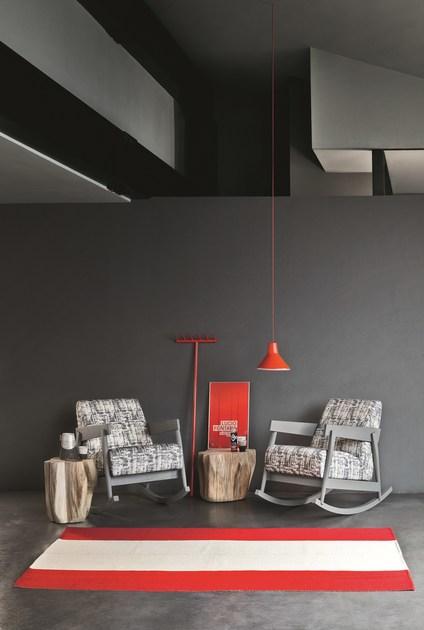 Gervasoni Кресло-качалка, обитое тканью, с подлокотниками Brick sun-id-1372554 - Вид №1