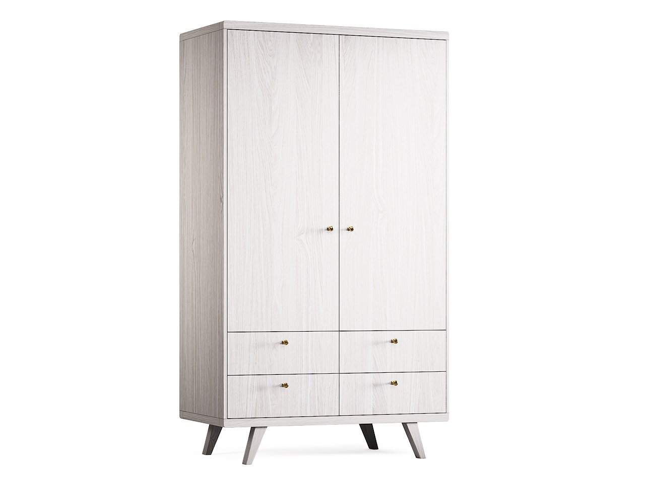 Шкаф распашной двухдверный белый с ящиками Thimon №2 THE IDEA  210430 Белый  - Вид №1