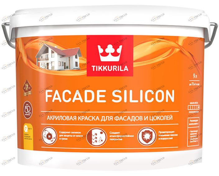 Краска Tikkurila Facade Silicon / Тиккурила Фасад Силикон для фасада и цоколя 9л 5683