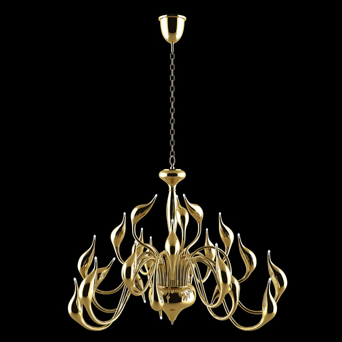 Подвесная люстра Lightstar Cigno Collo 751242 LIGHTSTAR ДИЗАЙНЕРСКИЕ, CIGNO COLLO 056064 Золотой  - Вид №2