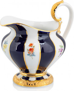 68836 Meissen Молочник 120мл "Форма - Икс" (россыпь цветов, кобальт) Фарфор, Керамика