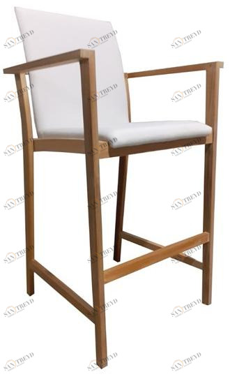 MOBIKA GARDEN Высокий табурет из тикового дерева с подлокотниками Pearl sun-id-1355703