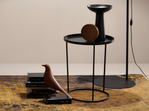 Стальной круглый журнальный столик с подносом