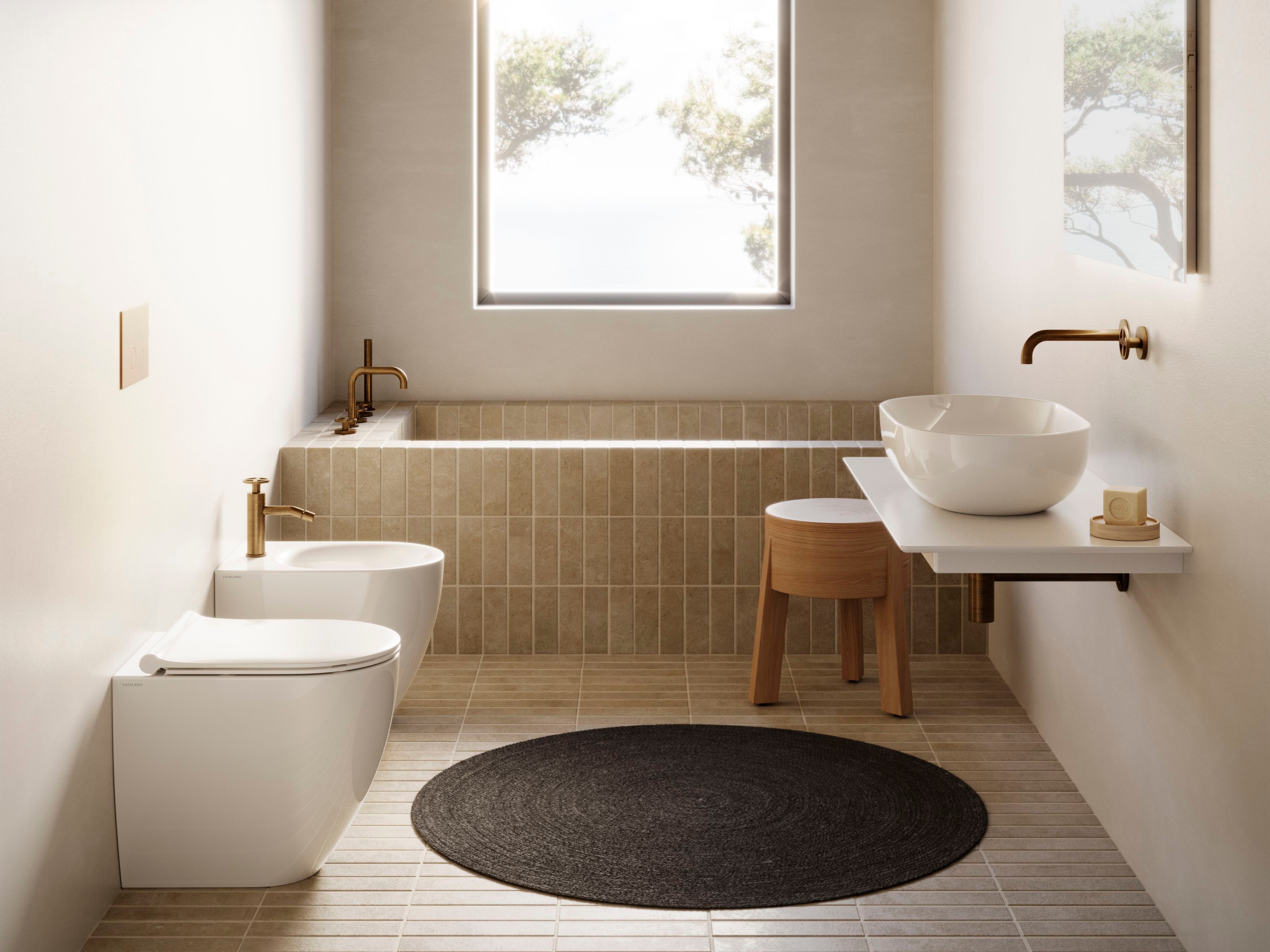 Овальный умывальник с одной столешницей CERAMICA CATALANO сфера ARCH-00120411