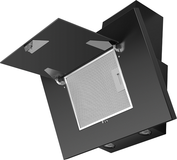 TOWER Light 50 Black Glass Black Вытяжка tower light 50 чёрный/чёрное стекло/ • тип: настенная• цвет: черный• управление: кнопочное• ширина, мм: 500• полная потребляемая мощность, вт: 150• количество скоростей: 3• максимальная производительность, м3/ч: 47 Santreyd  - Вид №9