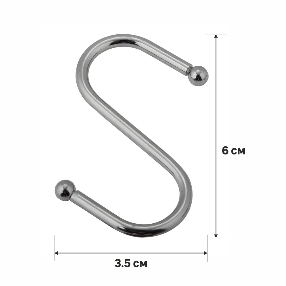 Крючок Delinia 6x3.5 см сталь цвет хром STLM-2047030 - Вид №1