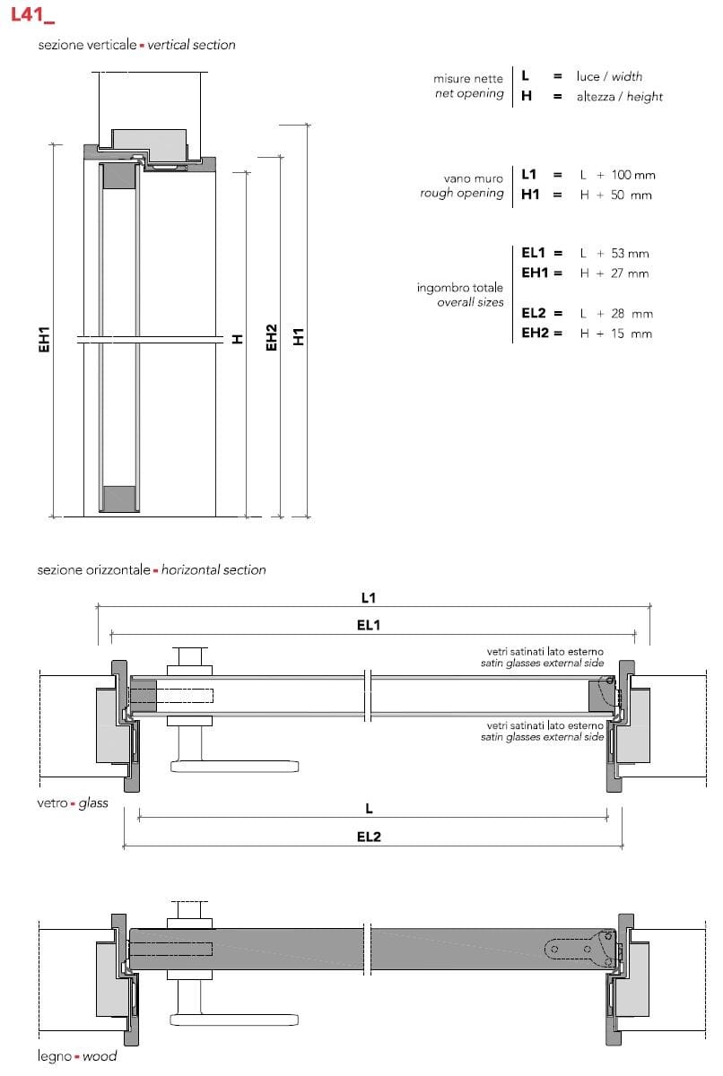 Алюминиевая и стеклянная распашная дверь с выдвижными петлями Lualdi двери ARCH-00112123 - Вид №15