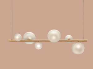 Подвесной светильник из железа и стекла