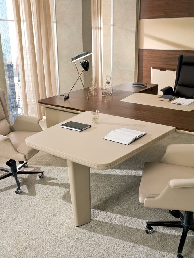 Угловой стол с ящиками из дерева и кожи i 4 Mariani Аватар ARCH-00045165 - Вид №5