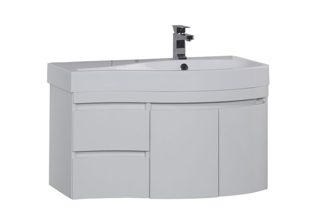 Тумба с раковиной Aquanet Сопрано 95 R белый (2 дверцы 2 ящика) 0016963300169396 - Вид №1
