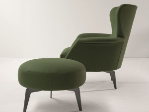 Тканевое кресло с подлокотниками