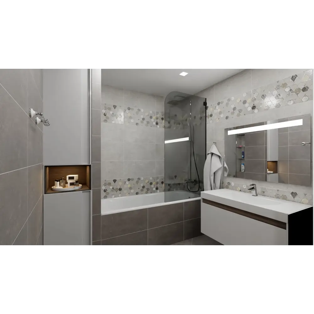 Декор настенный Belani Lounge Dec2 30x60 см матовый цвет золотой STLM-2071870 - Вид №3