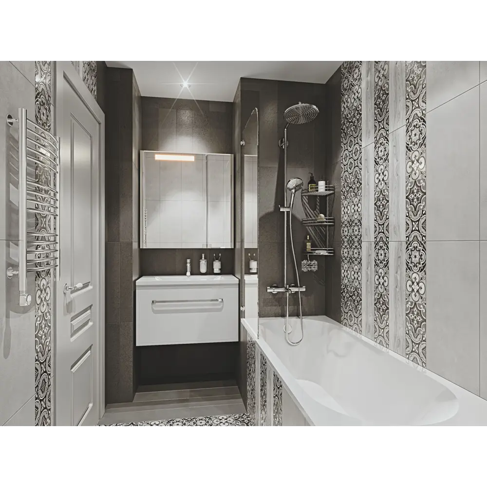 Керамогранит Belani Loft 59.7x14.8 см 1.325 м² цвет графитовый STLM-2029409 - Вид №3