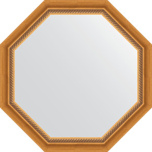 BY 3753 Зеркало в багетной раме - состаренное золото с плетением 70 mm EVOFORM Octagon