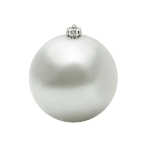 Елочный шар ø15 см пластик серебро