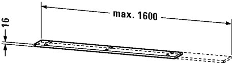 XL791201414 Подвесная полка X-Large #XL7912 600-1600 x 160 мм Терра, декор Duravit - Вид №1