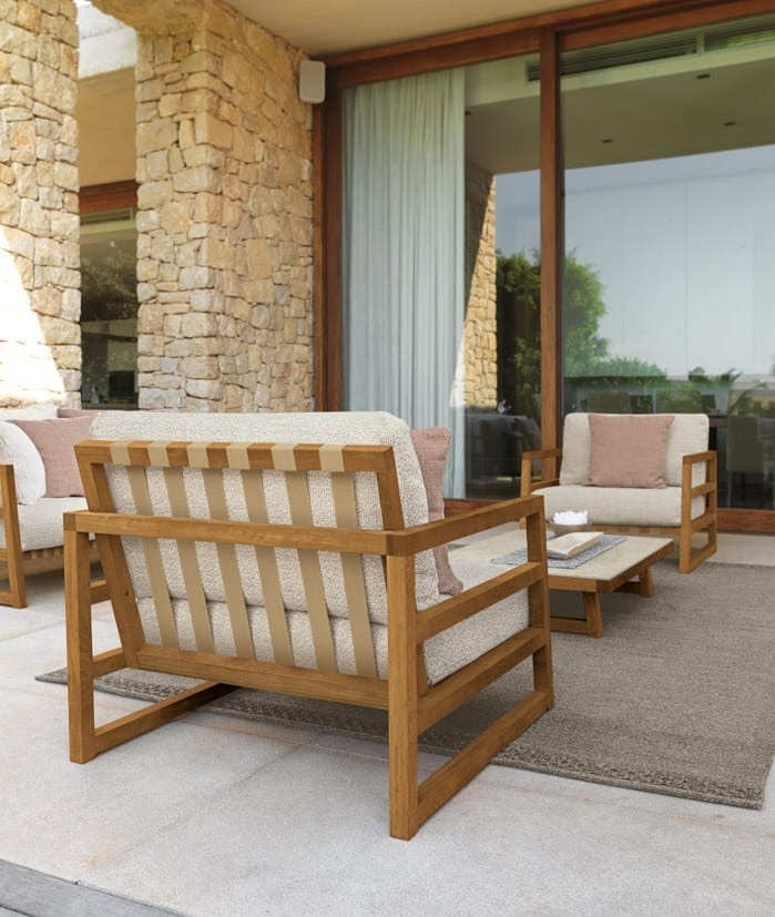 Кресло для салазок из ткани с каркасом iroko Talenti Alabama / Wood ARCH-00093349 - Вид №2