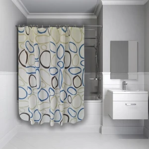 Штора для ванны Вилина 1009 с кольцами 180x180 см, полиэстер, цвет белый