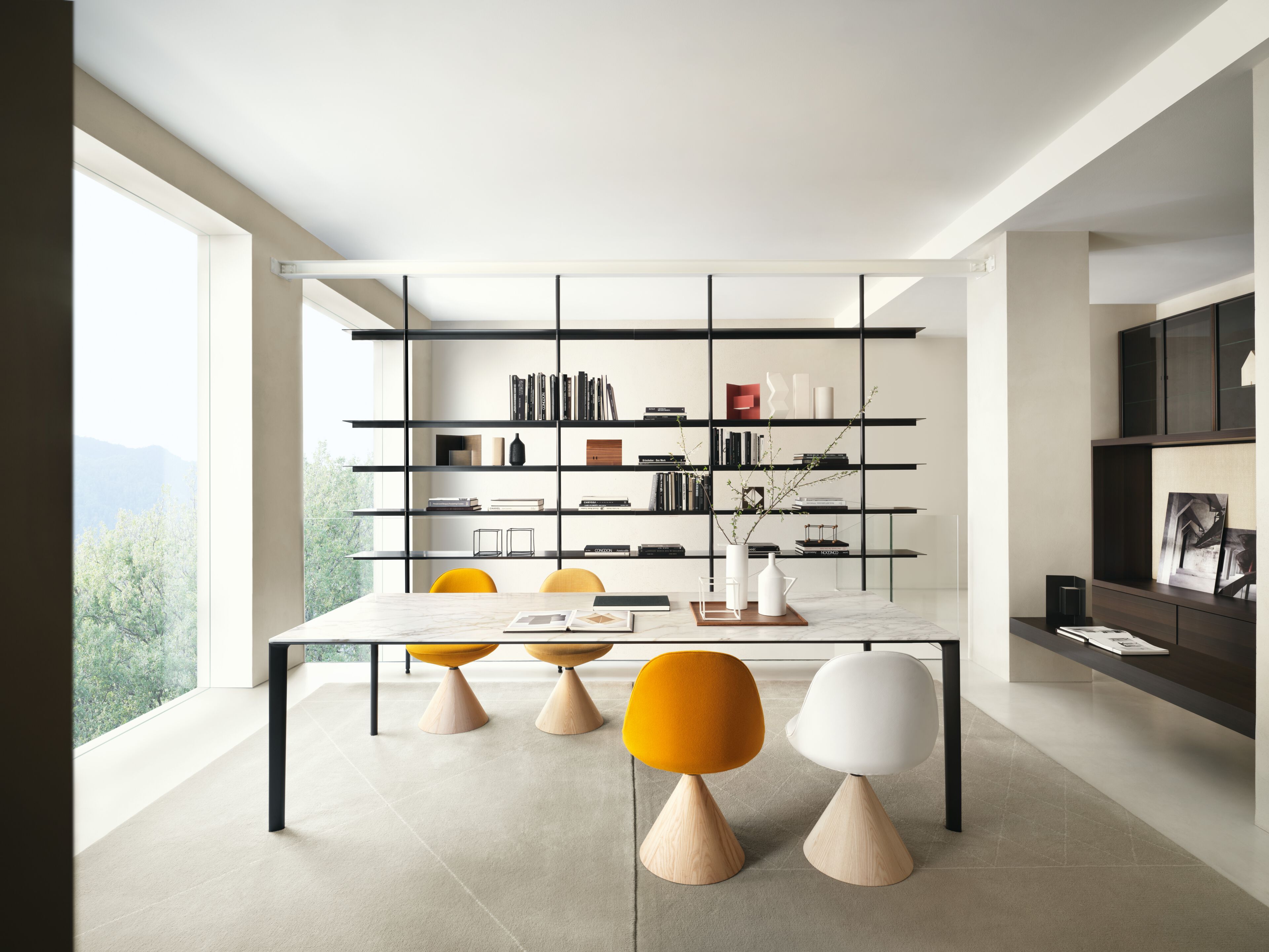 Поворотный стул из массива дерева и ткани Porro ROMBY ARCH-00144246 - Вид №3