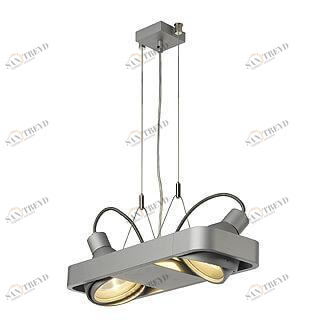 Подвесной светильник прямоугольный серебристый SLV Aixlight R Duo 159054 SLV ДИЗАЙНЕРСКИЕ, AIXLIGHT R DUO 00-3889651 Серебро 