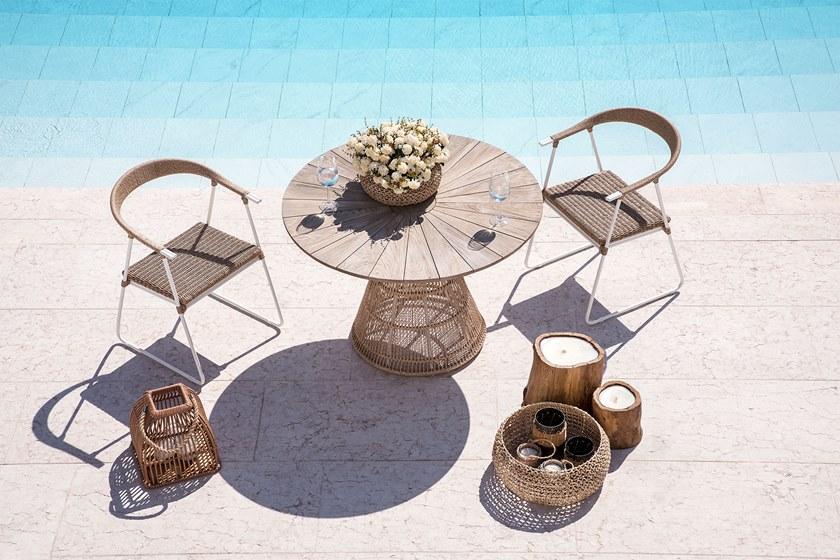 cbdesign Круглый садовый стол из алюминия и дерева Fiorella Tj 331/332/333 - Вид №7