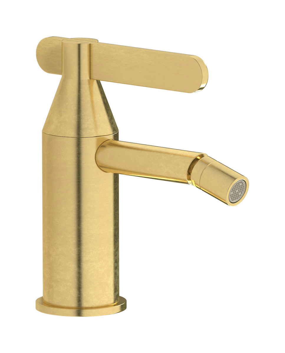 Смеситель для биде на 1 отверстие в комплекте с донным клапаном. WE ARE IB so024ss Natural Brass Soho