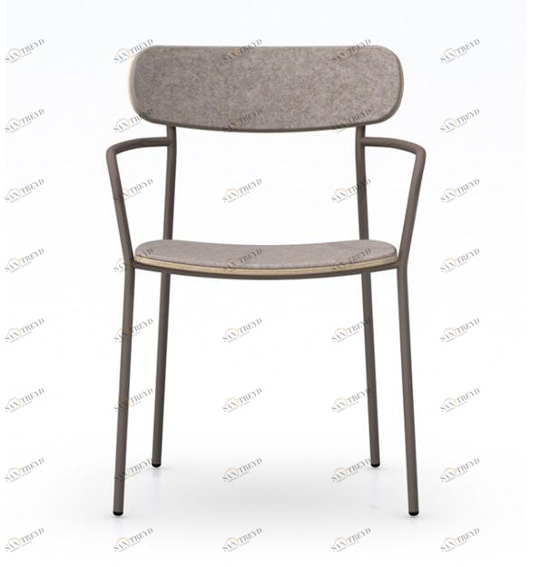 Vela Arredamenti Штабелируемый стул из железа и дерева с подлокотниками Bistro Bistrò sun-id-1402205