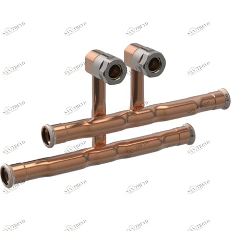 GEBERIT 24056 Комплект крестовин Geberit Mapress из меди для подключения радиатора к подающему и обратному трубопроводу, с резьбовым соединением с цанговым кольцом под евроконус 