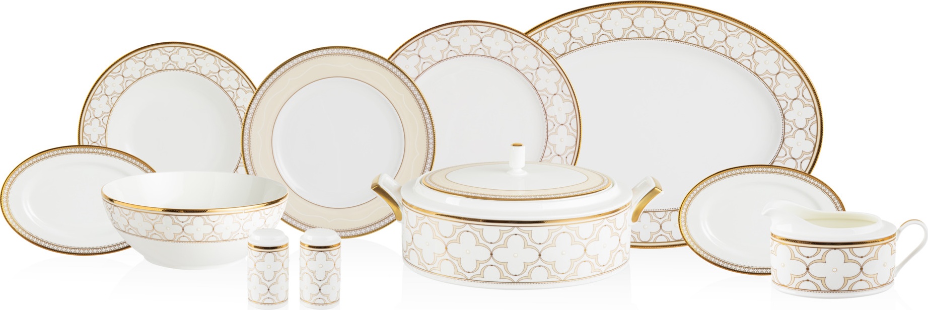 10657438 Noritake Сервиз столовый Noritake Трефолио,золотой кант на 6 персон 26 предметов, фарфор Фарфор костяной 