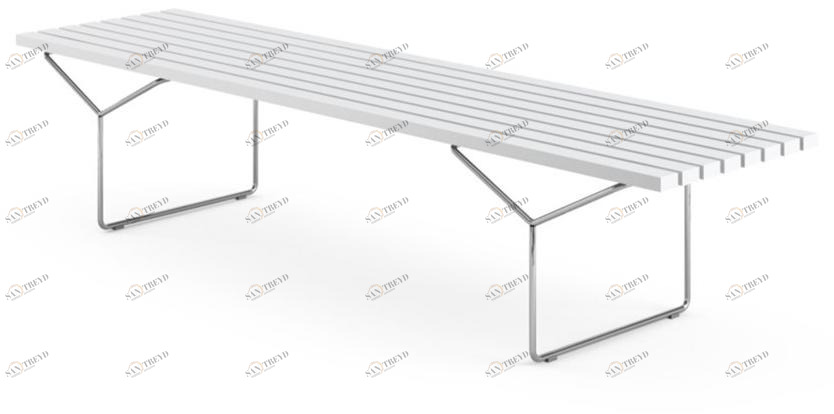 KNOLL Скамейка из стали и дерева Bertoia sun-id-1514443