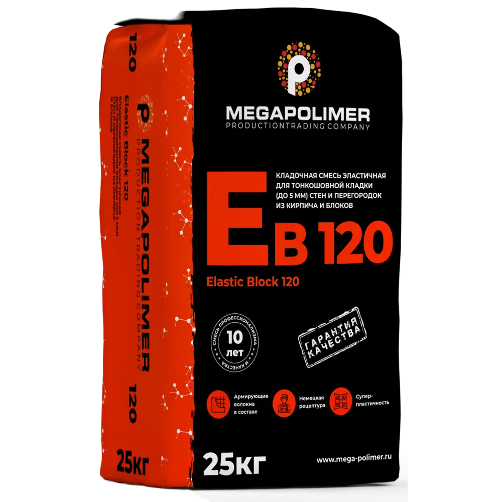 Кладочная смесь Megapolimer Elastic Block 120 зимняя 25 кг STLM-2035940