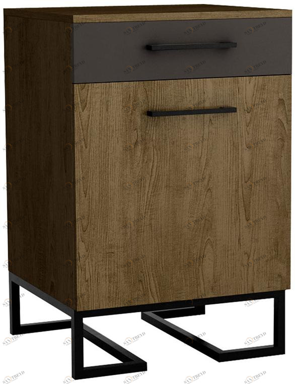 1780 Тумба для обуви с ящиком Loft Дуб табак/Графит R-HOME 4009301h_Табак