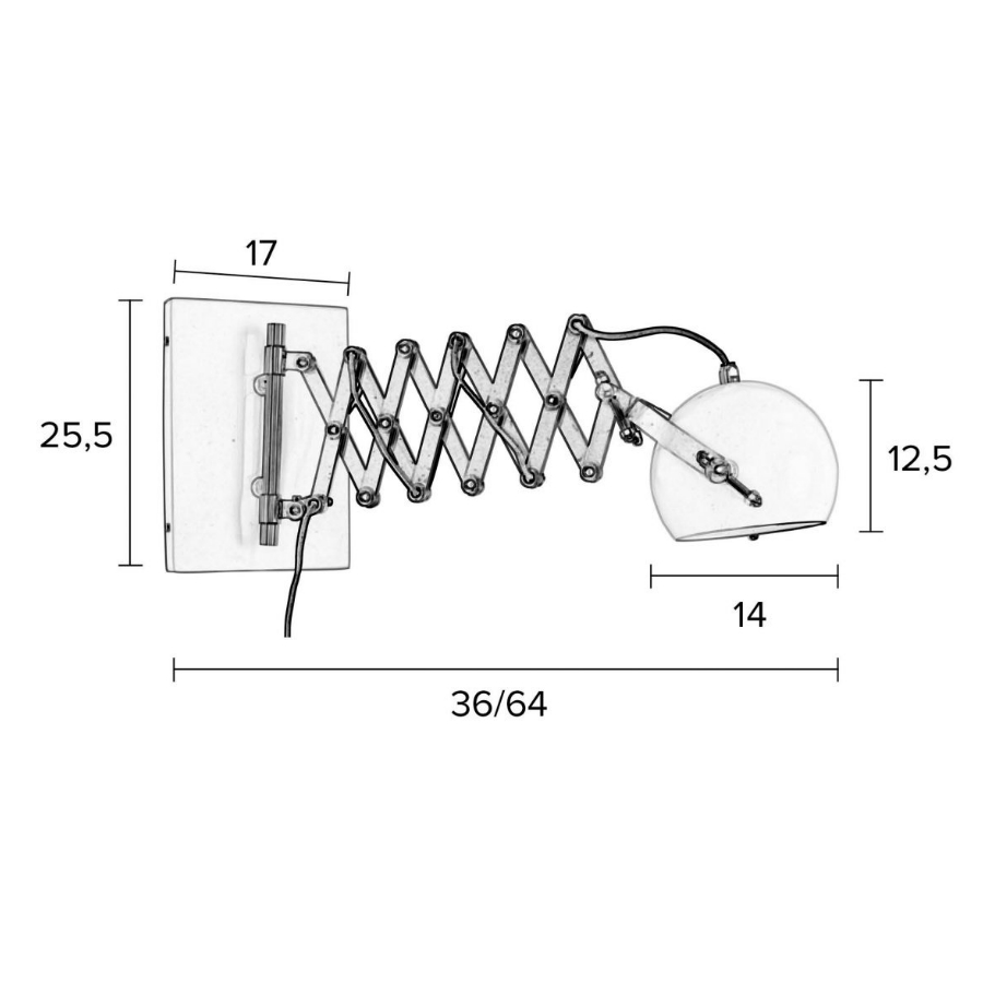 Лампа настенная Sarana, серая White Label Living 5400034 - Вид №7