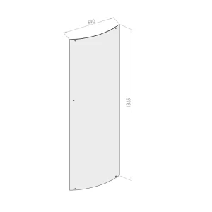 Стекло для распашной душевой двери Domani-Spa Simple 1/4 круга низкий поддон прозрачное 90x90 см