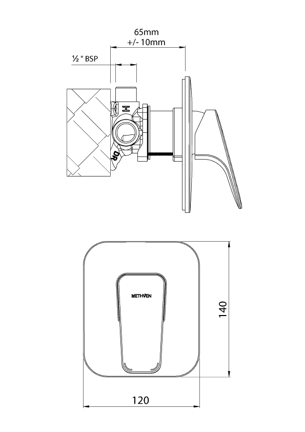 WAHPSCP Смеситель для душа Waipori Methven  - Вид №1