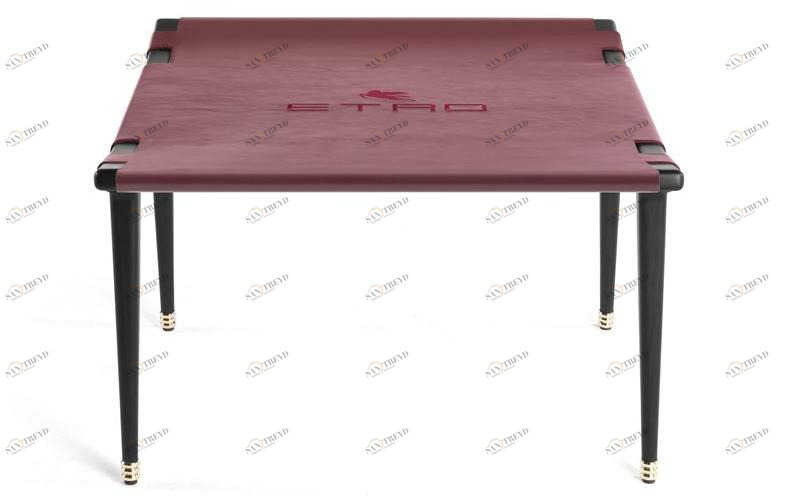 ETRO Home Interiors Квадратный стол из дерева и кожи Dinka E.din.232.a