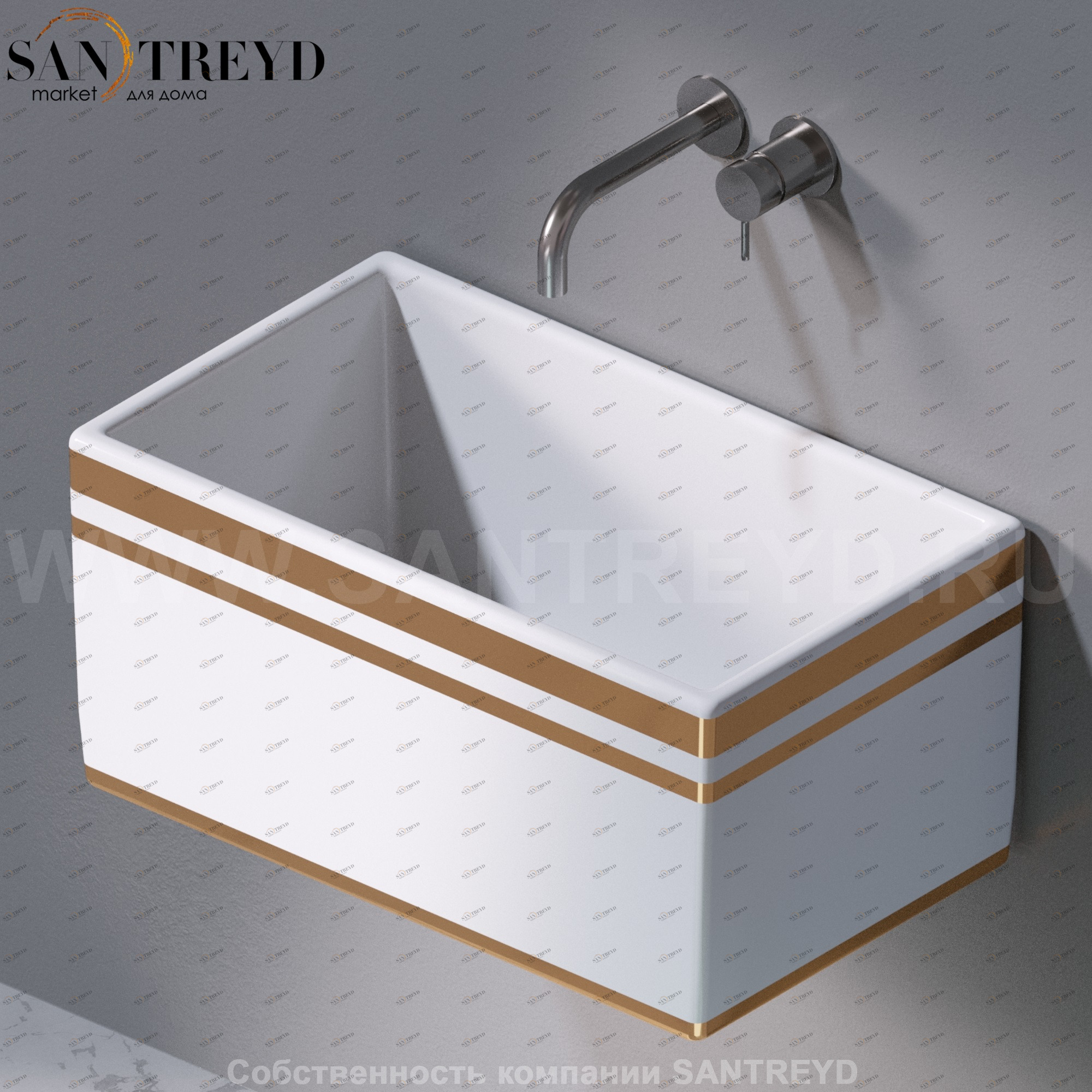 L112467G Подвесная раковина настенная прямоугольная A. e T. Italia Tower белая AeT ITALIA