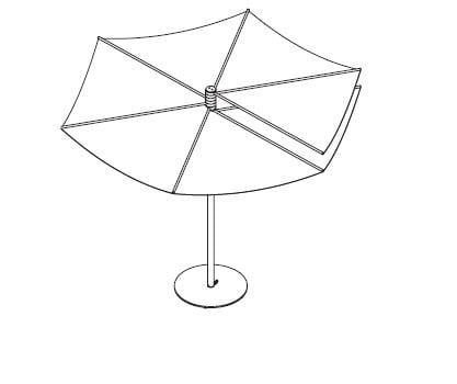 Круглый зонтик из нержавеющей стали и дерева calma Om ARCH-00102353 - Вид №2